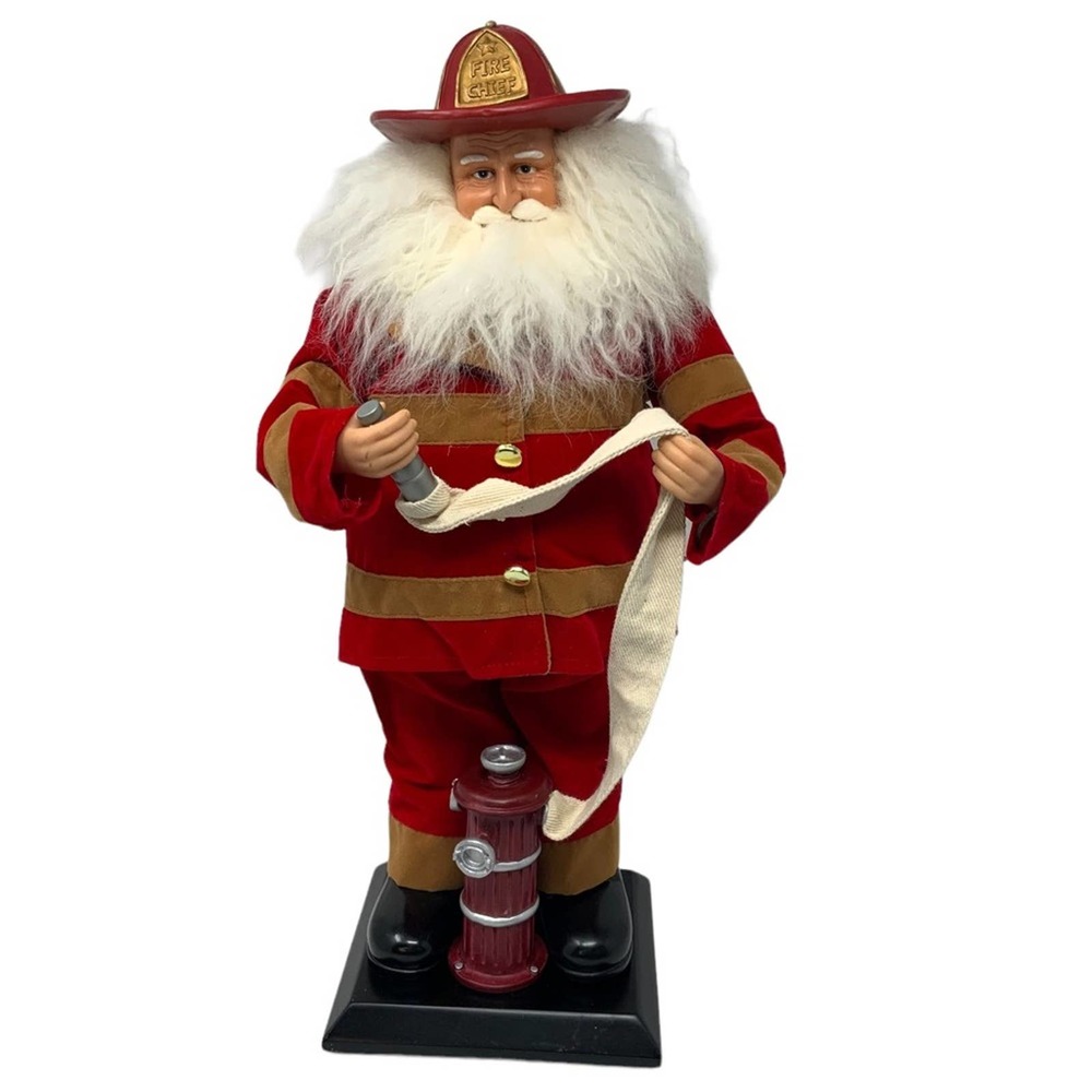 Fireman Santa Fire Hose Hydrant Christmas Firefighter Decor‎